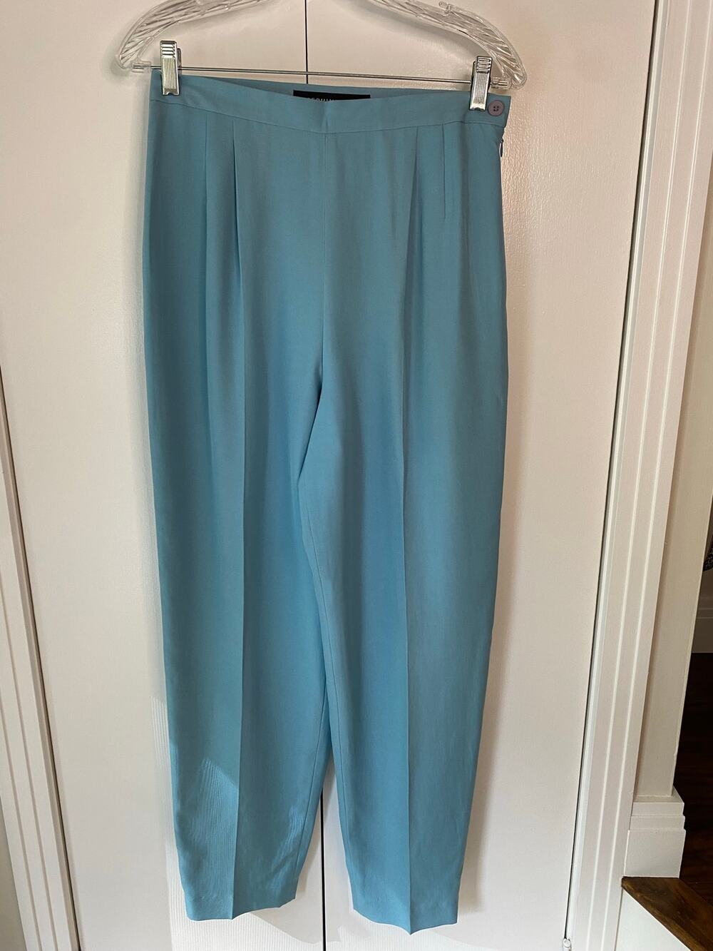 Josephine Chaus 100% Silk Aquamarine Pleated Pants Sz 10 NWT